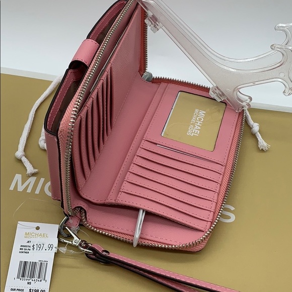 MICHAEL KORS MD ZA PHONE HOLDER WALLET CARNATION - Picture 6 of 16